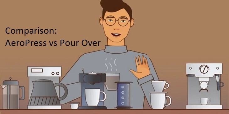 Comparison Aeropress vs Pour Over Coffee Brewing Process- Header Image